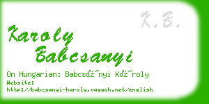 karoly babcsanyi business card